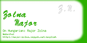 zolna major business card